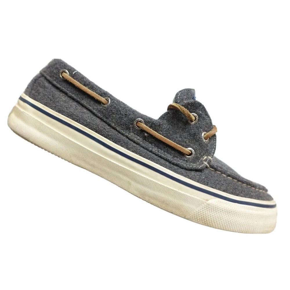 SPERRY TOP-SIDER 2-Eye Grey Wool Moc-Toe 10.5 M Men Boat Shoes